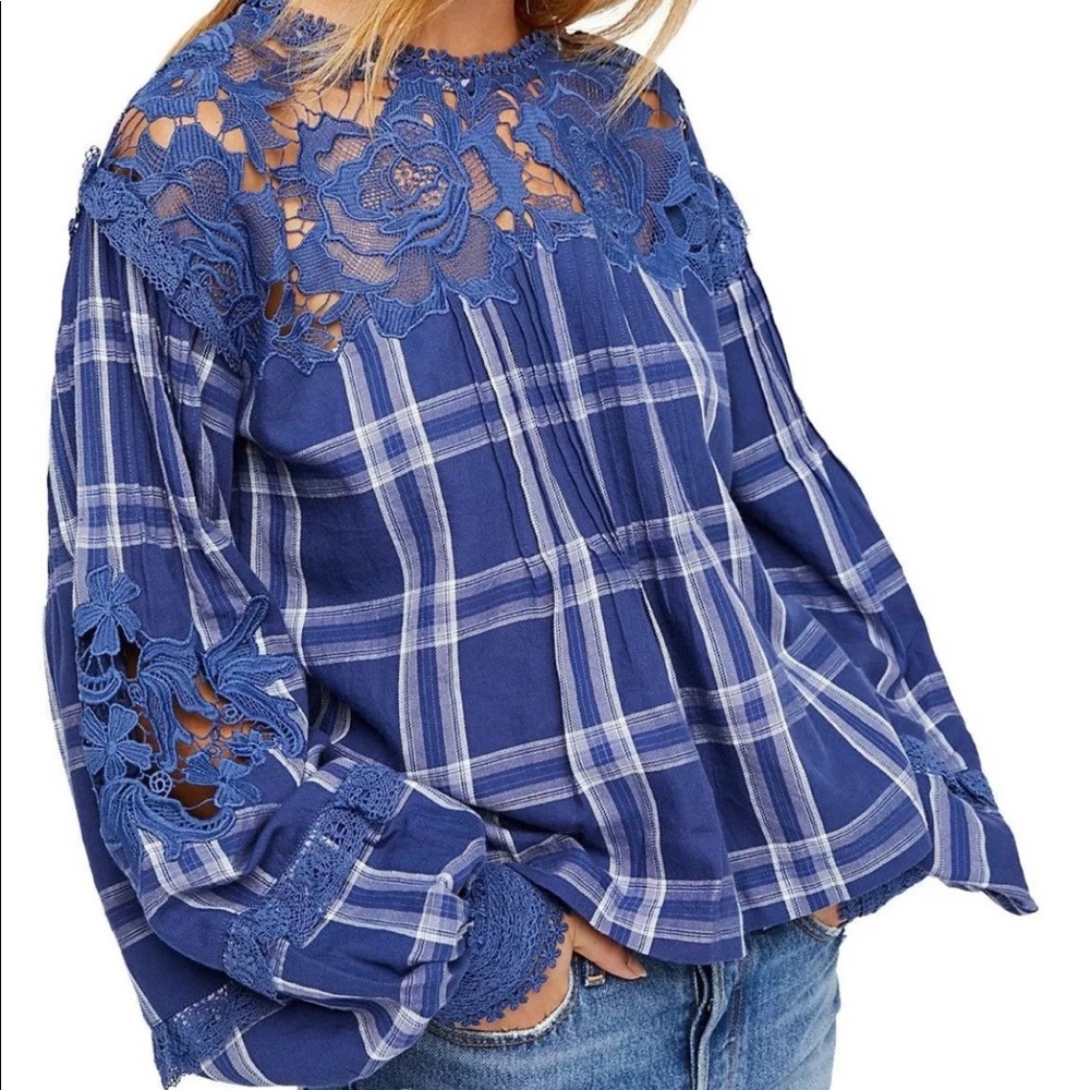 Free People Plaid top